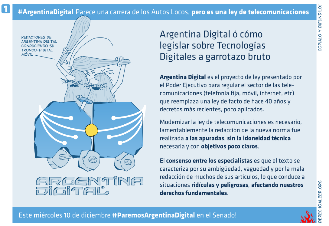 La ADC y Fundación Via Libre manifiestan su preocupación por el dictamen de “Argentina Digital”