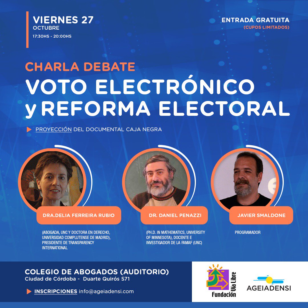 Charla debate sobre Voto Electrónico en Córdoba