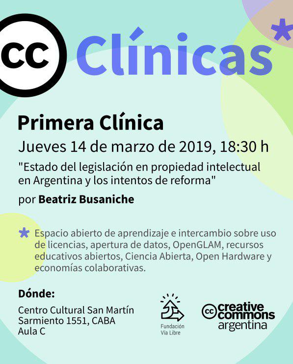 En 2019, Fundación Vía Libre y Creative Commons Argentina realizarán una Clínica de Creative Commons   mensual