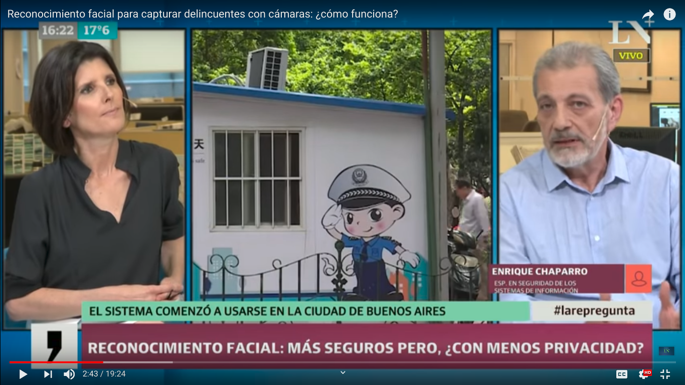 Enrique Chaparro en La Nación Más: “Todos los sistemas de reconocimiento facial tienen un alto porcentaje de falsos positivos”