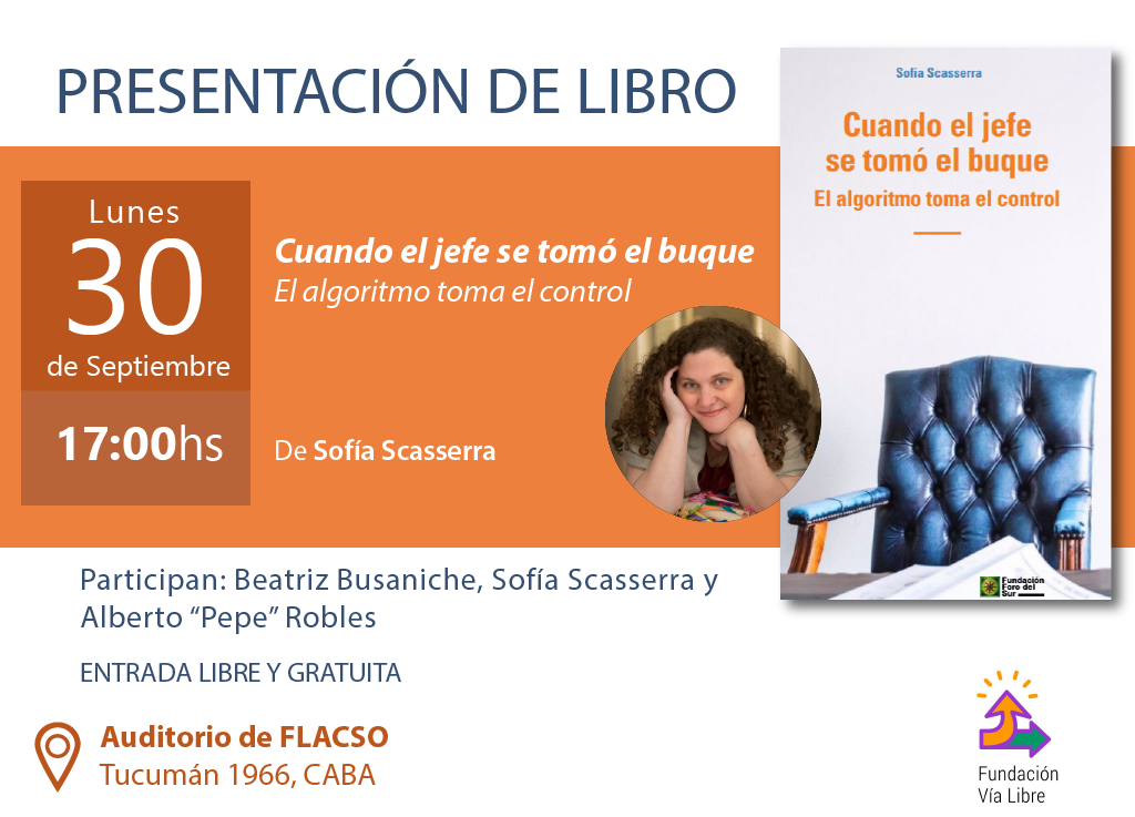 Invitación presentacion del libro de Sofia Scasserra