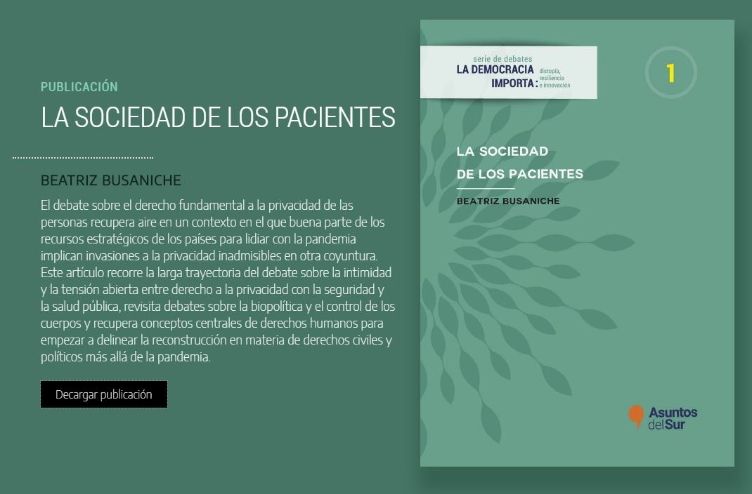 Serie de Debates de Asuntos del Sur: La sociedad de los pacientes