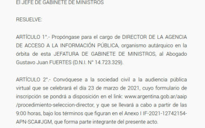 Más observaciones a la candidatura de Gustavo Fuertes como Director de la Agencia de Acceso a la Información Pública