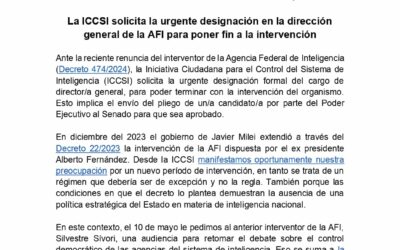 Solicitamos la urgente designación en la dirección general de la AFI para poner fin a la intervención